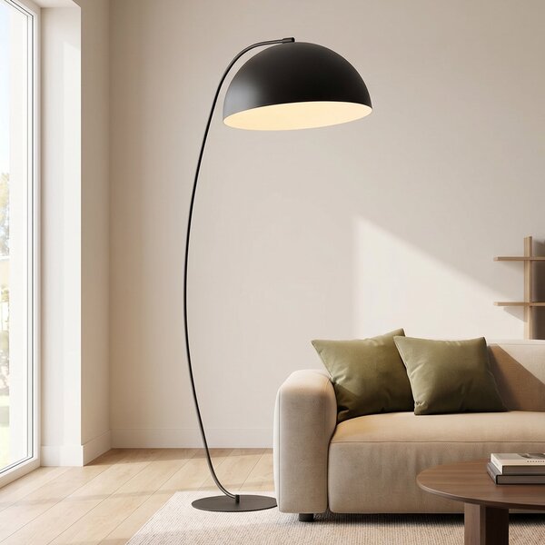 EMIBIG LIGHTING Lampadar Arcos, negru, înălțime 150 cm, metal, Negru, Camera de zi / sufragerie, Metal, Modern