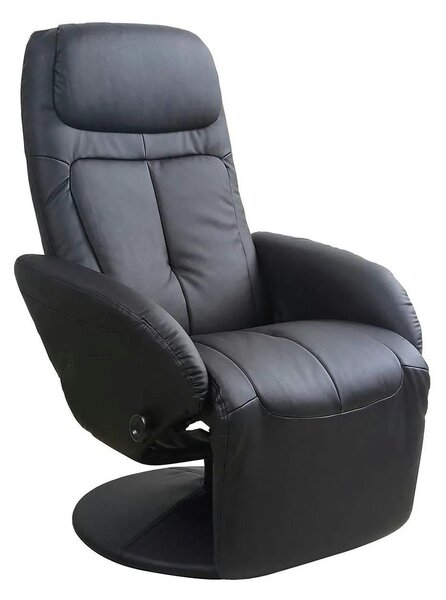 Fotoliu recliner OPTIMA, negru, piele ecologica/metal, 77x80/139x101/8