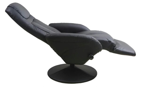Fotoliu recliner OPTIMA, negru, piele ecologica/metal, 77x80/139x101/8