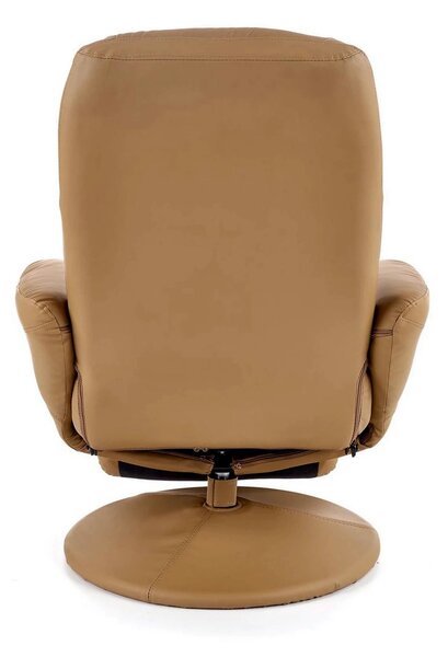 Fotoliu recliner OPTIMA, bej inchis, piele ecologica/metal, 77x80/139x