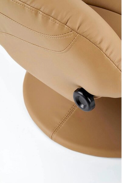 Fotoliu recliner OPTIMA, bej inchis, piele ecologica/metal, 77x80/139x