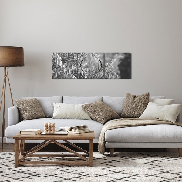 Tablou - Pădure de molid (cu ceas) (90x30 cm)