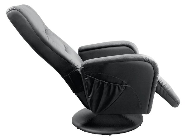 Fotoliu recliner PULSAR, negru, piele ecologica/metal, 68x85/135x85/10