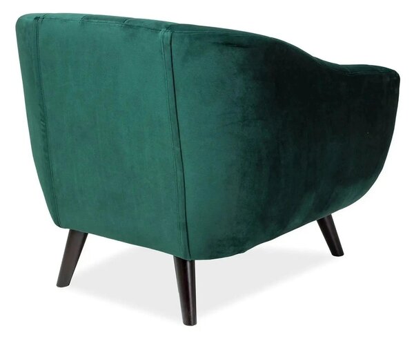 Fotoliu NORDIC 1, verde/fag, stofa catifelata/lemn, 76x75x90 cm