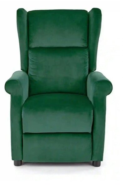Fotoliu rabatabil AGUSTIN 2, verde inchis/negru, stofa/plastic, 75x92/