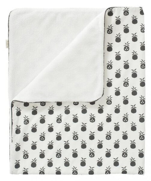 Paturica captusita din bumbac organic Pineapple anthracite 80x100 cm
