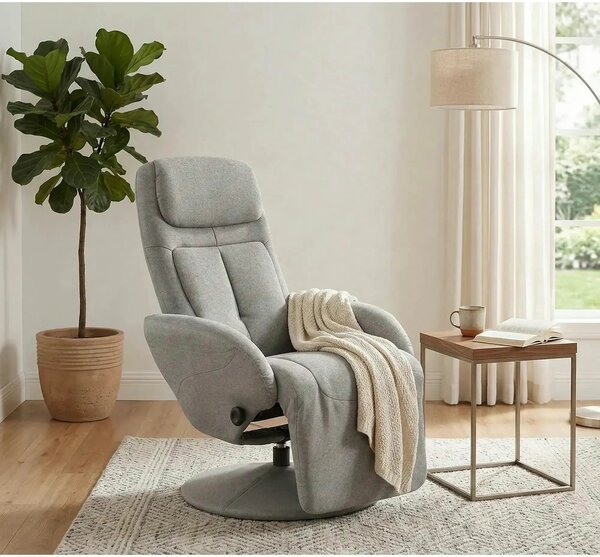 Fotoliu recliner OPTIMA 2, gri, stofa clasica/metal, 77x80/139x101/84
