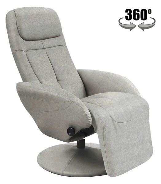 Fotoliu recliner OPTIMA 2, gri, stofa clasica/metal, 77x80/139x101/84