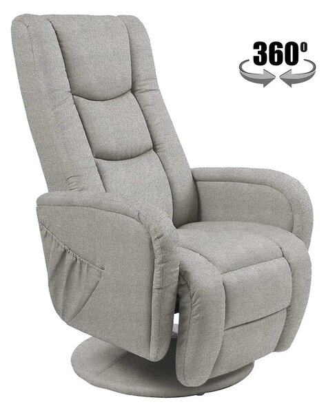 Fotoliu recliner PULSAR 2, gri, stofa clasica/metal, 68x85/135x85/106