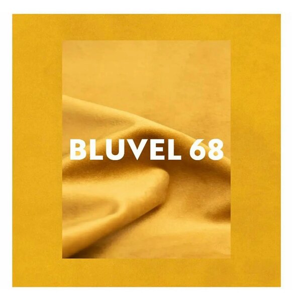 Fotoliu BARON, stofa catifelata galben - Bluvel 68/wenge, 75x80x101 cm