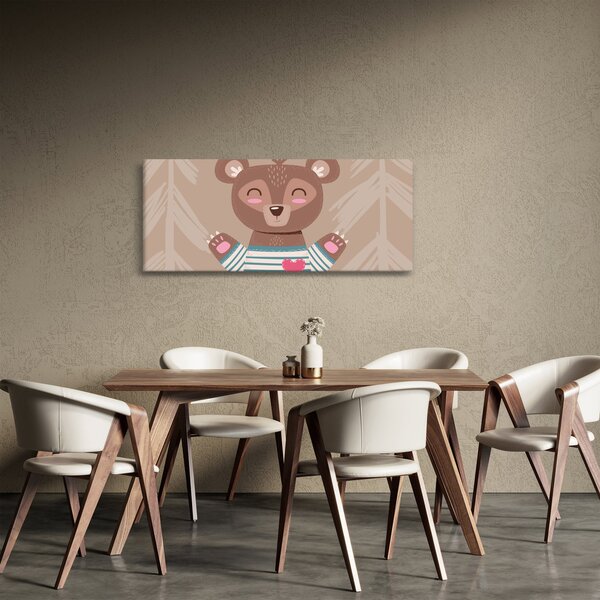 Tablou - Ursuleț de pluș în tricou cu dungi (120x50 cm)