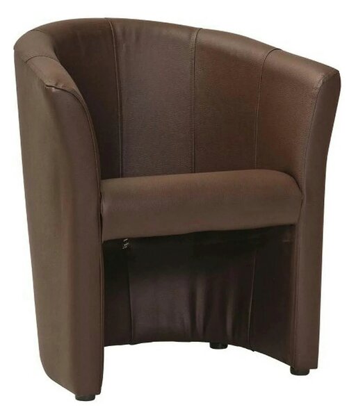Fotoliu TM-1, maro inchis/negru, piele ecologica/plastic, 67x60x76 cm