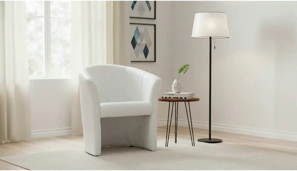 Fotoliu TM-1, alb/negru, piele ecologica/plastic, 67x60x76 cm