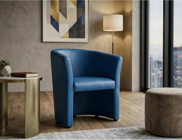 Fotoliu TM-1, albastru/wenge, piele ecologica/plastic, 67x60x76 cm