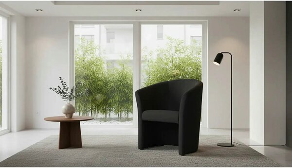 Fotoliu TM-1, negru, piele ecologica/plastic, 67x60x76 cm