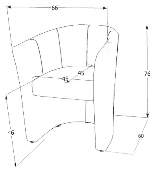 Fotoliu TM-1, crem/negru, piele ecologica/plastic, 67x60x76 cm