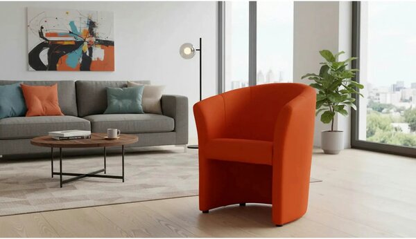 Fotoliu TM-1, rosu/negru, piele ecologica/plastic, 67x60x76 cm