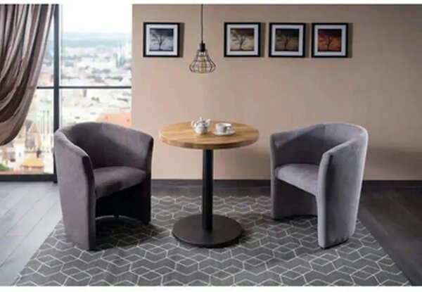 Fotoliu TM-1, stofa catifelata gri - Bluvel 14, 67x60x76 cm
