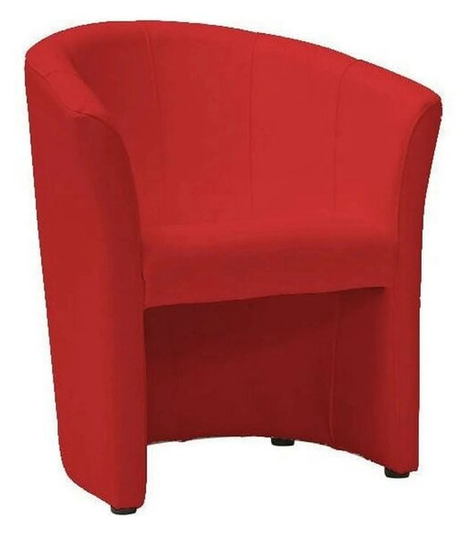 Fotoliu TM-1, rosu/negru, piele ecologica/plastic, 67x60x76 cm