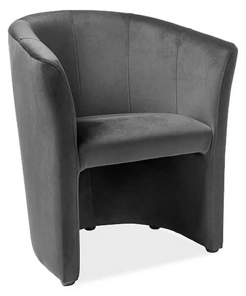 Fotoliu TM-1, stofa catifelata gri - Bluvel 14, 67x60x76 cm
