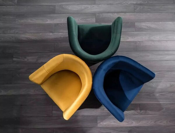 Fotoliu TM-1, stofa catifelata galben - Bluvel 68, 67x60x76 cm
