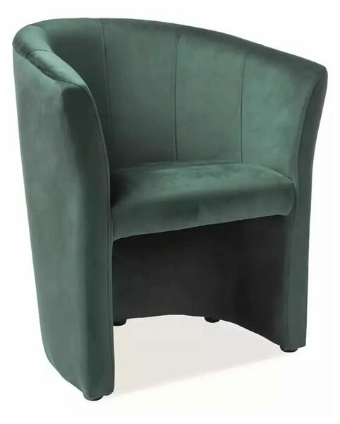 Fotoliu TM-1, stofa catifelata verde - Bluvel 78, 67x60x76 cm