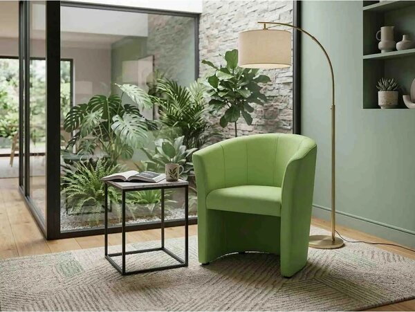 Fotoliu TM-1, verde, piele ecologica, 67x60x76 cm