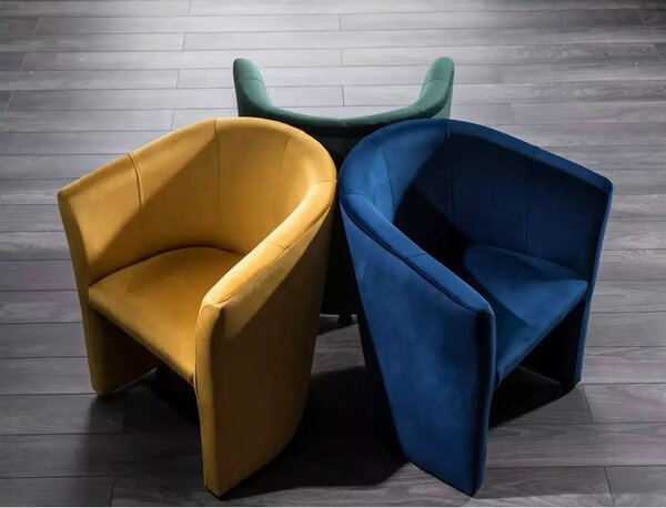 Fotoliu TM-1, stofa catifelata galben - Bluvel 68, 67x60x76 cm