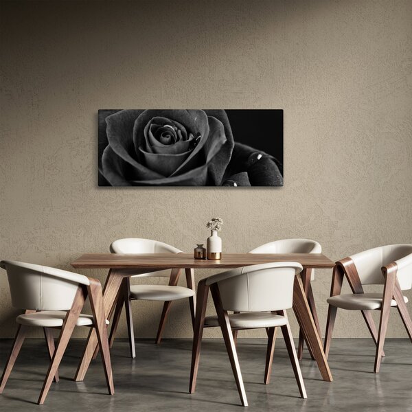 Tablou - Trandafir roșu aprins (120x50 cm)