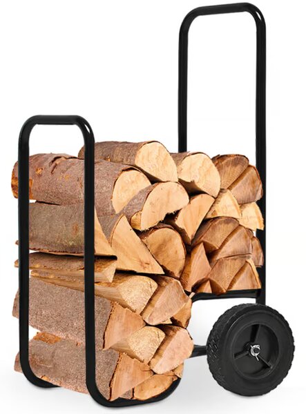 Cărucior pentru lemne de foc AUREL, 56x45x105cm, negru Gardebruk