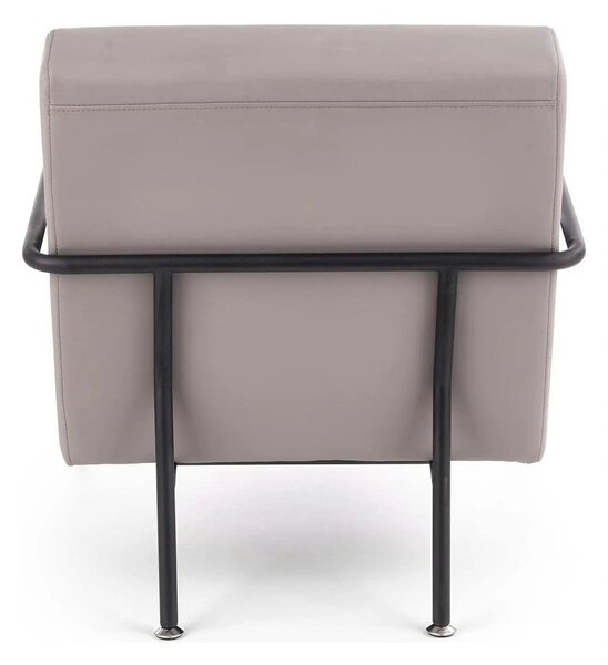Fotoliu CUPER, gri/negru, piele ecologica/otel, 69x82x75 cm