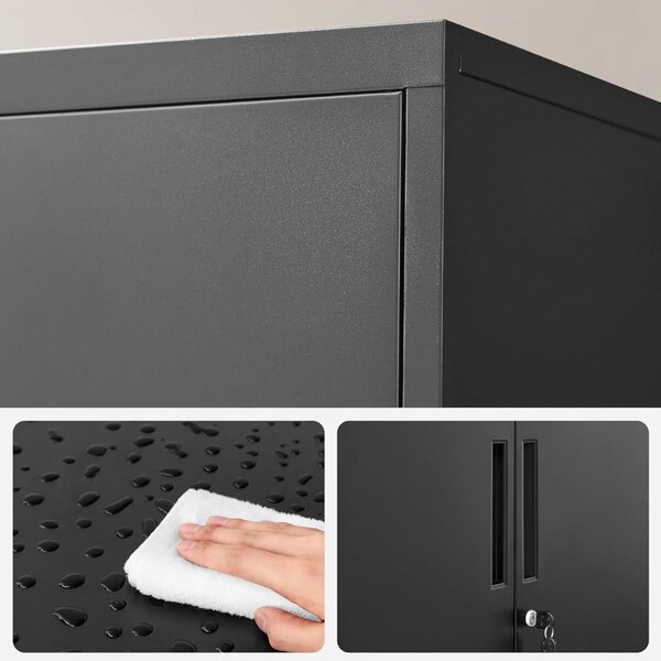 Dulap metalic multifuncțional RAVEN, 40x80x90 cm, negru SongmicsHome