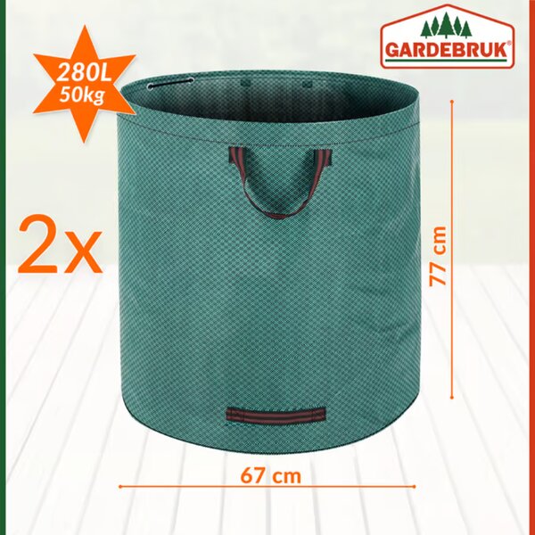 Sac pentru deșeuri de grădină GARDEN, set 2 piese, 67x77cm, verde Gardebruk
