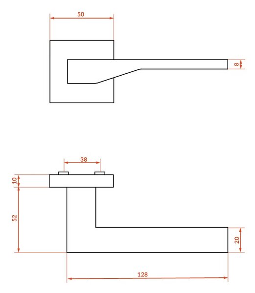 Mâner interior pentru ușă Kuchinox Areus, satinat, LAV-KRE_300A