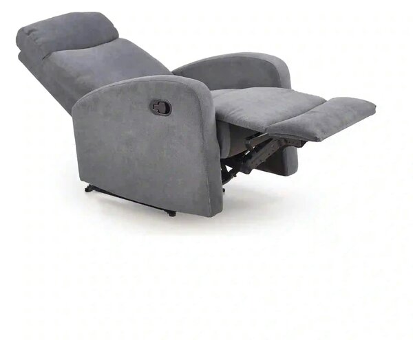 Fotoliu de living rabatabil OSLO 1S, gri/negru, stofa/metal, 75x95/158