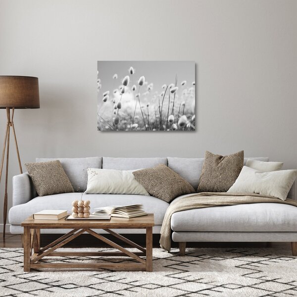 Tablou pe sticlă - Boho iepuraș coadă de iarbă (70x50 cm)