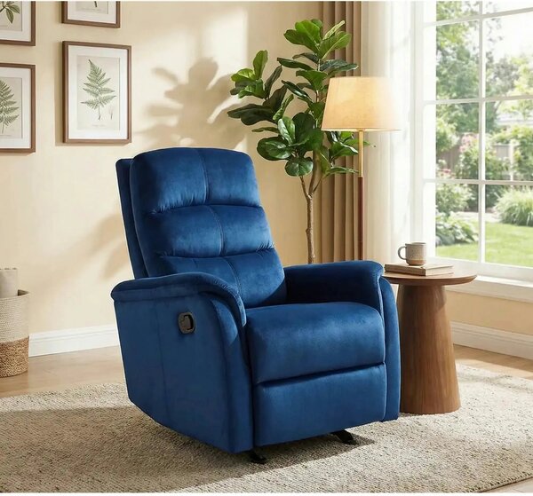 Fotoliu recliner JOWIS, stofa catifelata albastru - Bluvel 86, 78x98/1