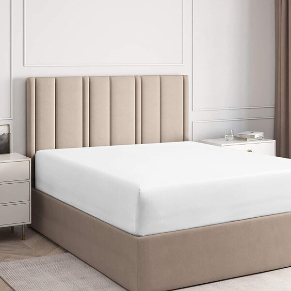 Cearsaf de pat cu elastic Colectia Perugia, Bumbac 100%, dimensiunea 140x200+20cm, alb