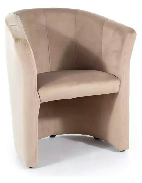 Fotoliu TM-1, stofa catifelata bej - Bluvel 28, 67x60x76 cm