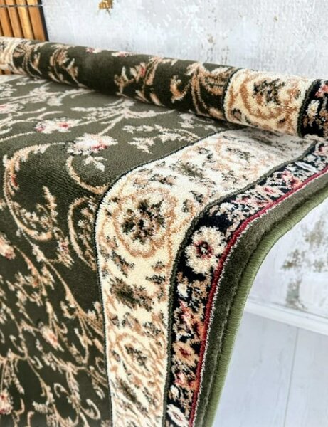Traversa Hol, Model Lotos, Festonata, Latime 150 cm, Verde 150 x 300