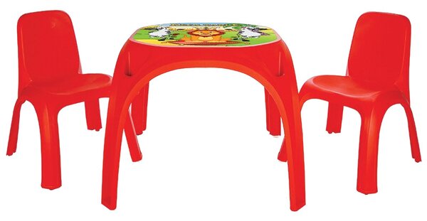 Masuta cu doua scaunele King Study Table Red