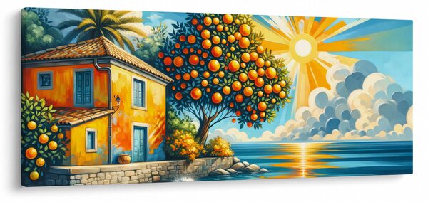 Tablou - Casă cu portocale I. (120x50 cm)