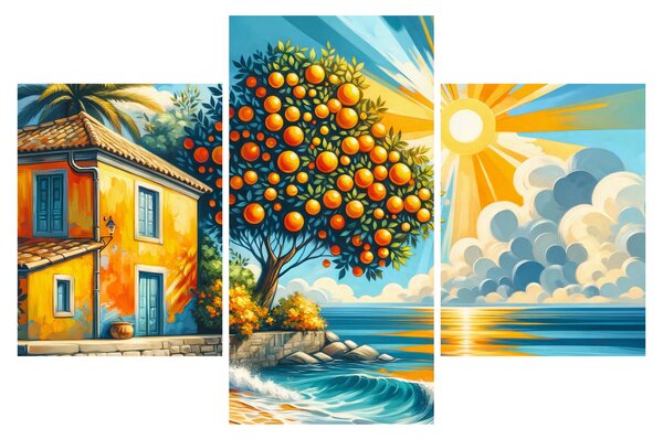Tablou - Casă cu portocale I. (90x60 cm)