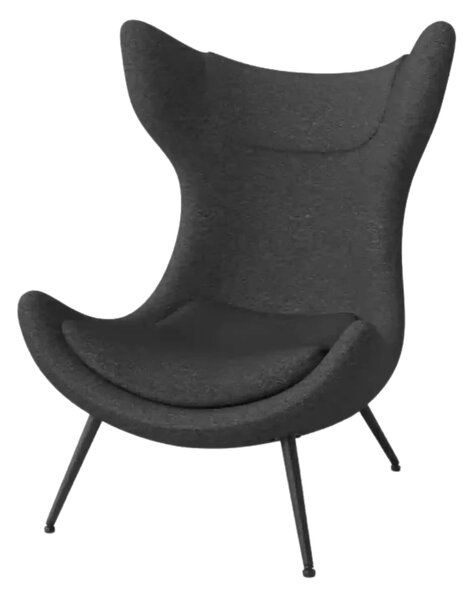 Scaun fluture ATLANTIS, gri antracit/negru, stofa/otel, 77x80x106 cm