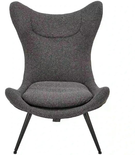 Scaun fluture ATLANTIS, gri antracit/negru, stofa/otel, 77x80x106 cm