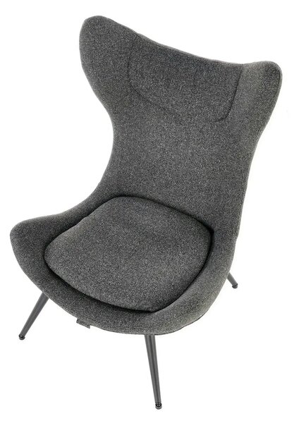 Scaun fluture ATLANTIS, gri antracit/negru, stofa/otel, 77x80x106 cm