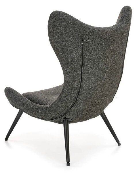 Scaun fluture ATLANTIS, gri antracit/negru, stofa/otel, 77x80x106 cm