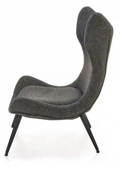Scaun fluture ATLANTIS, gri antracit/negru, stofa/otel, 77x80x106 cm