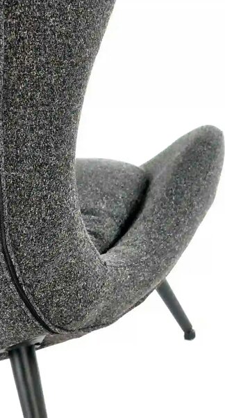 Scaun fluture ATLANTIS, gri antracit/negru, stofa/otel, 77x80x106 cm