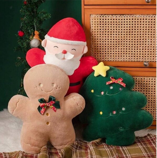 Perna decorativa din catifea SANTA CLAUS, rosie